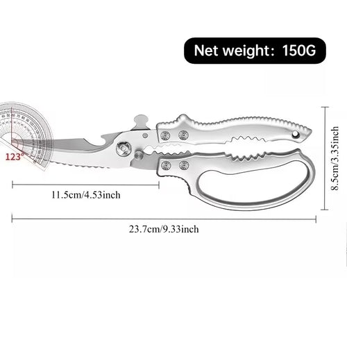 Bone-Breaking Multi-Purpose Kitchen Shears, Effortless Poultry Shears with NON-SLIP HANDLE